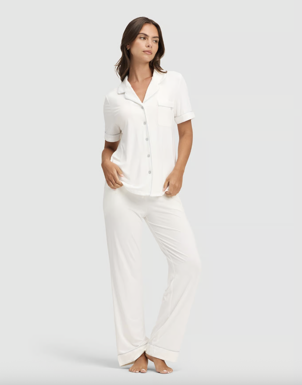  Cozy Earth Bamboo Stretch-Knit Short Sleeve & Pant Pajama Set.